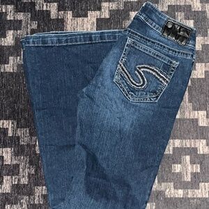 Silver Suki Fluid Midlflare Trouser Jeans Size 27/34